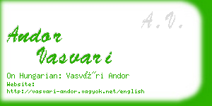 andor vasvari business card